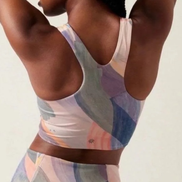 Athleta Conscious Crop Sports Yoga Bra Printed Watercolor 3X D DD+ NWT - Picture 10 of 13